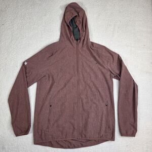 Vuori Outdoor Trainer Shell Jacket Mens Medium Red Full Zip Hooded V512